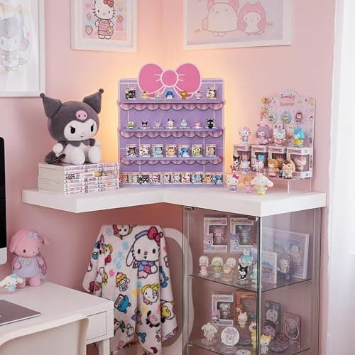 AUFGELD Display Shelf Compatible with Funko Bitty Kitty Series, Kitty Bow Design Organizer for Bitty Pops, Wallmountable Cute Bow Shape Shelf for Bitty Pop thumbnail 2