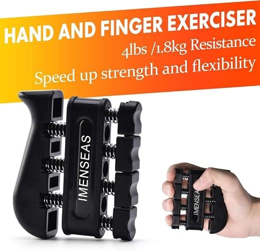 IMENSEAS Grip Strength Trainer 7 Pack Adjustable, Finger Stretcher Resistance Extensor Bands, Finger Exerciser, Hand Gripper Strength Ring & Stress Ball thumbnail 3