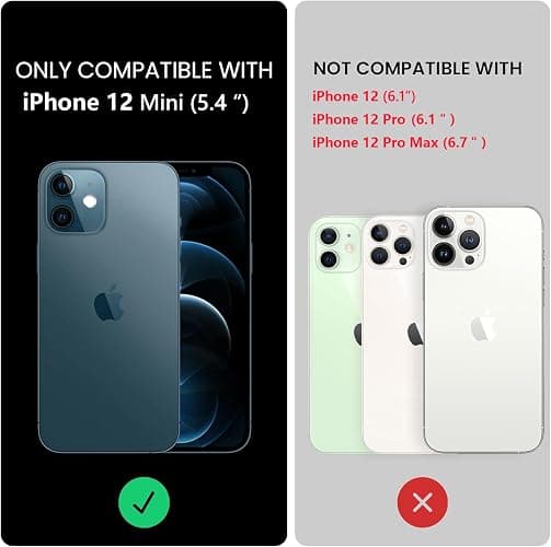 Norllben Magnetic for iPhone 12 Mini Case with Stand, Compatible with Magsafe, Military Protection & Camera Lens Protector Translucent Matte Case,Black thumbnail 8
