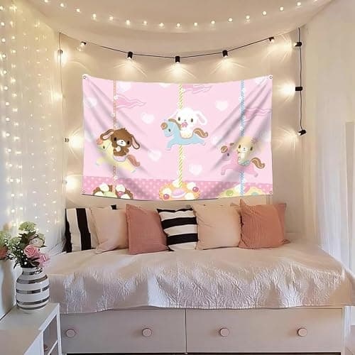 eksent Sugar Cute Animals Flag 4 Brass Grommets Wall Hanging. Wall Art for Living Room Bedroom Home Decor 3 * 5FT thumbnail 3