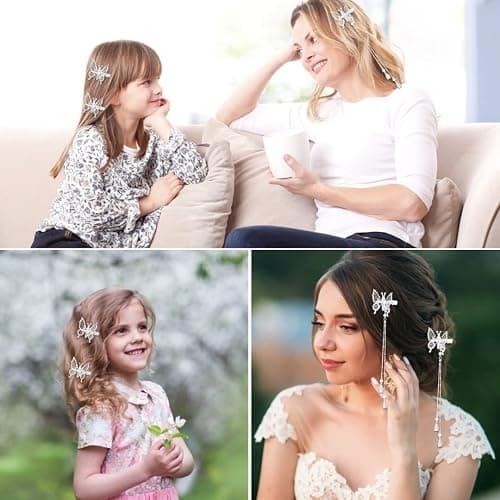 Silver Butterfly Hair Clips thumbnail 6