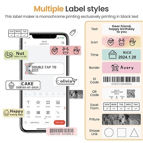 Phomemo D30 Mini Bluetooth Label Maker Machine Small Portable Label Printer | Small Lael Printer No Ink Wireless, Household & Classroom Essentials for Home, Office, School & Small Business thumbnail 5