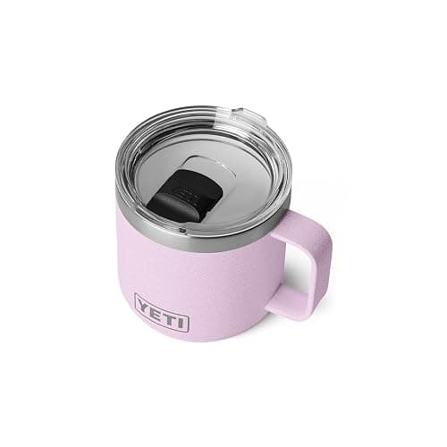 YETI Rambler 14 oz Ceramic Lined Stackable Mug, Vacuum Insulated, Stainless Steel with MagSlider Lid, Cherry Blossom - Image 1