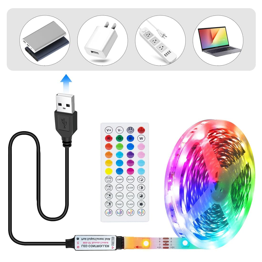 15M LED Strip, PSTAR Bluetooth RGB LED Strip Lighting App Control Flexible Smart, RGB Color Change Music Timing Led Strip Light, ideal for home decoration, mood lighting thumbnail 6