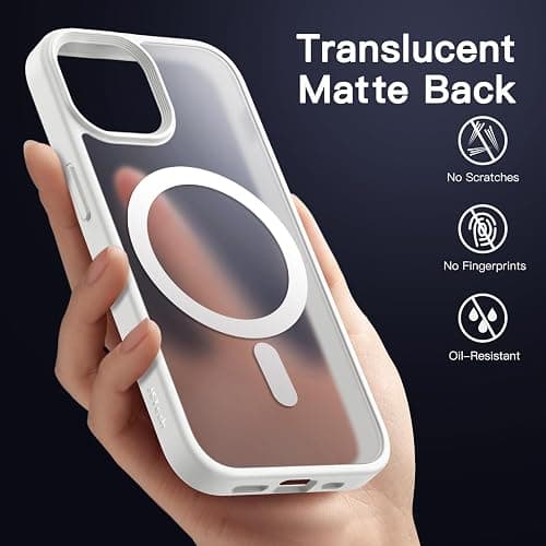 JETech Magnetic Case for iPhone 13 6.1-Inch Compatible with MagSafe, Translucent Matte Back Slim Shockproof Phone Cover (Starlight) thumbnail 4