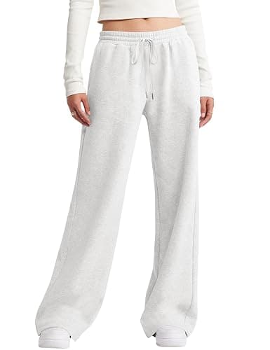 LOMON Women's Sweatpants Wide Leg Fleece Lined Sweat Pants Spring Winter Clothes 2026 Baggy Drawstring Joggers with Pockets thumbnail 4