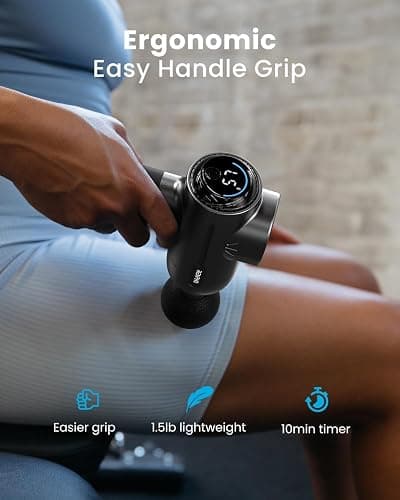 RENPHO Massage Gun with Heat, FSA HSA Eligible Portable Percussion Massager with Bluetooth for Back and Neck, Gifts for Men and Women, Carry Case, Active+ Thermal thumbnail 8