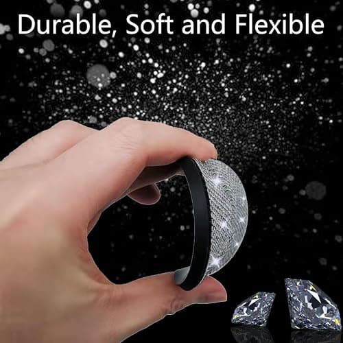 NBTEPEM 2pcs Bling Car Cup Holder Coaster, 2.75 inch Anti-Slip Shockproof Universal Fashion Coasters Insert Crystal Rhinestone Automotive Interior Accessories for Women (2 pcs, White) thumbnail 4