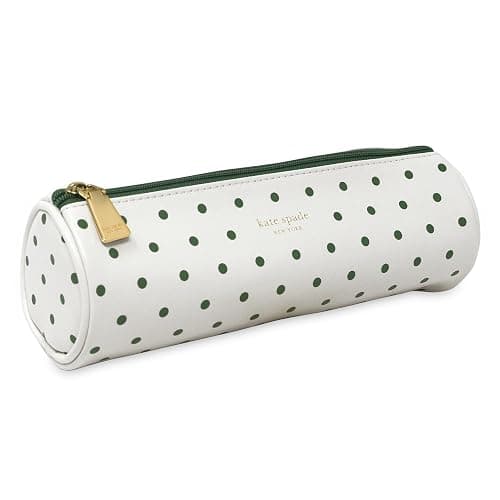 kate spade new york Leatherette Pouch, Lexington Dot | Faux Leather Pen and Pencil Case, Slim Long Pouch for Small Supplies and Cosmetics Organization for Women with Zipper Closure - Image 1