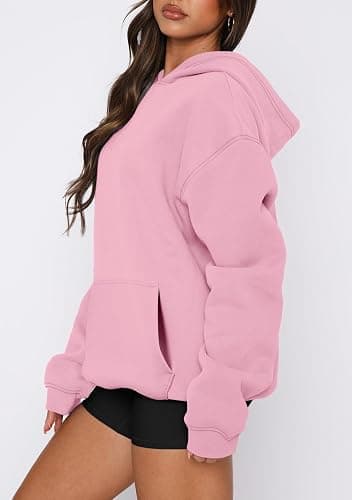onlypuff Women Hoodies Casual Pullover Long Sleeve Sweatshirt Kangaroo Pocket Drop Shoulder Sweater thumbnail 3