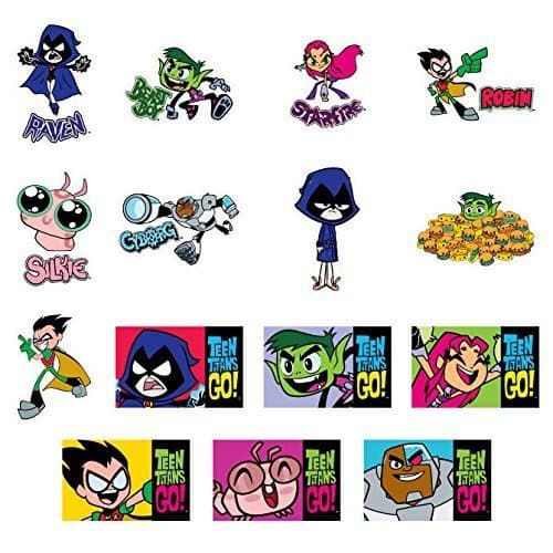 Teen Titans Go! Stickers Set of 15 (Raven and her Demon Form, Robin, Starfire, Beast Boy, Cyborg and More...) - Image 1