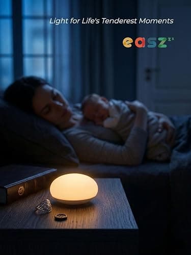 EASZZZ Baby Night Light, Flip & Touch Egg Light for Nursery, BPA-Free Silicone Nursing Lamp for Breastfeeding, Small Portable Dimmable Rechargeable Travel Nightlight, Newborn Essential Registry Gift thumbnail 9