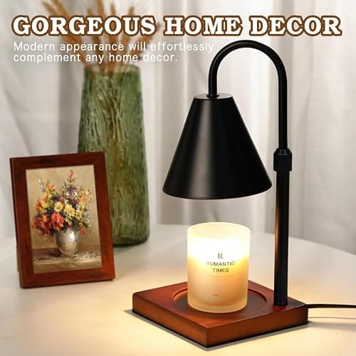 Modern Candle Warmer Lamp with Timer, Dimmable Candle Lamp Warmer, Men Women Christmas Birthday Gifts, Black Candle Warmer, Adjustable Candle Light Warmer, Cozy Living Room Bedroom Home Decor thumbnail 2