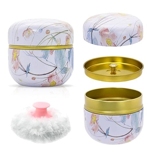 Large Powder Puff for Body with Container, Soft Powder Puff and Container for Talcum - Image 1