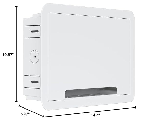 ECHOGEAR 9" in-Wall TV Media Box - Recessed TV Outlet & Network Enclosure - Works with Roku, Apple TV, Fire TV Stick, & Samsung One Connect Mini - WiFi Friendly Cable Management Kit thumbnail 2