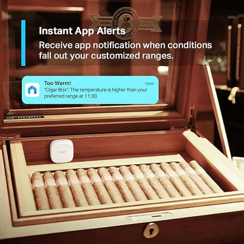 Tapo T310 Smart Humidity Meter, Room Thermometer, Hygrometer, Room Thermometer Indoor, Humidity Sensor, Room Temperature Monitor, Real-Time Notifications, Free 2-Year Data Storage, 2-Year Battery Life thumbnail 4