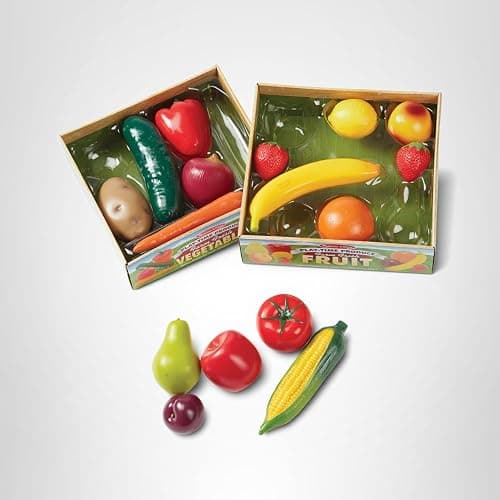 Melissa & Doug Play-Time Produce Fruit (9 pcs) and Vegetables (7 pcs) Realistic Play Food thumbnail 11