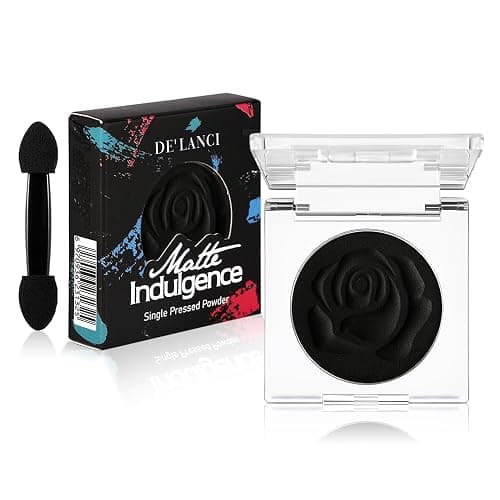 ecofavor Black Matte Eyeshadow Single with Applicator, High Pigment Long-Lasting Waterproof Matte Black Eye Makeup for Smokey Eyeshadow, Eyeliner, Gothic, Dramatic Looks, and Halloween Costume Makeup - Image 1