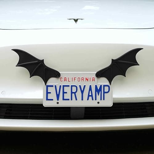 Bat Wings License Plate Accessory - Universal Fit Accessory for Goth & Halloween Enthusiasts | Fits Most Cars | Made in USA | High/Front Mount Wings - Image 1