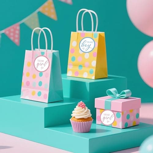 SerpizePaty 60pcs Team Boy or Girl Gender Reveal Stickers | 2 Inch Pink or Blue Baby Shower Stickers, Gender Reveal Decorations for Party Games Supplies thumbnail 2