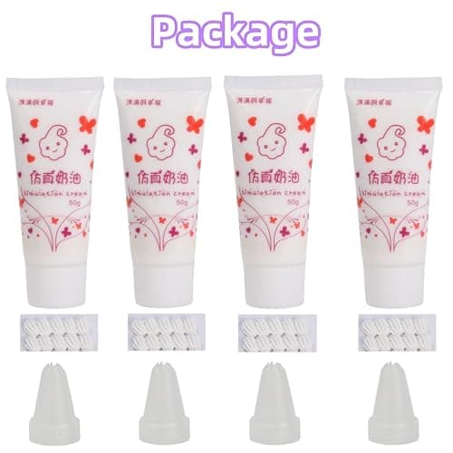 Cream Glue for DIY Crafts, 4pcs (50ml Each) White Decoden Cream DIY Phone Case Kit with 4pcs Piping Tips, Perfect for Handmade Crafts and Decorations (White) thumbnail 4
