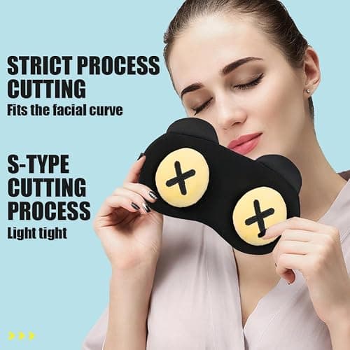 2PCS Cute Eye Mask for Sleeping - Soft Lightweight Eye Cover with Adjustable Strap, Funny Sleep Mask, Eyeshade Covers, Sleeping Mask for Women Men Travel Nap Blindfold Game thumbnail 2