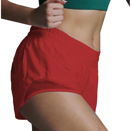 AugIris Athletic Running Shorts for Women with Zipper Pocket Soft Gym Workout Shorts with Mesh Liner Qucky Dry thumbnail 4