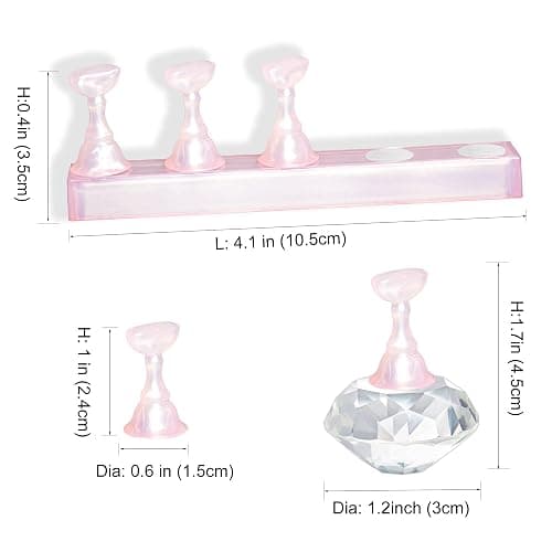 2 Sets Magnetic Acrylic Nail Display stands for press on false nails practice art painting with reusable putty extra crystal stand alone thumbnail 3
