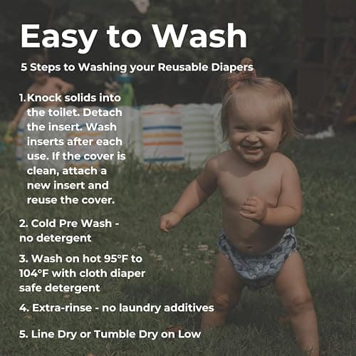 Reusable Swim Diapers and Wet Bag - One Size Fully Adjustable - Laguna Unisex 3 Pack with Wet Bag by Nora's Nursery - Laguna thumbnail 5