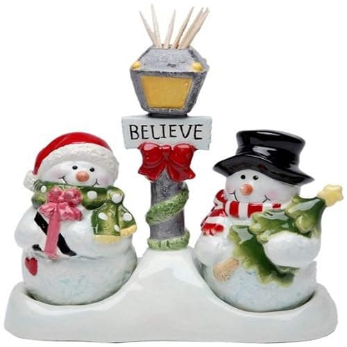 Cosmos Gifts 10650 Snowman Salt and Pepper Set/Toothpick Holder, 5-1/4-Inch - Image 1