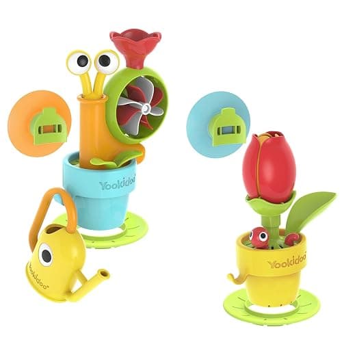 Yookidoo Toddler Baby Bath Toy (Ages 1-3) Garden Adventure Set Bundle: Snail & Flower with Watering Can (Mold Free) Attach to Any Tub or Shower Fun for Bath Time - Great for Boys , Girls , & Kids thumbnail 4
