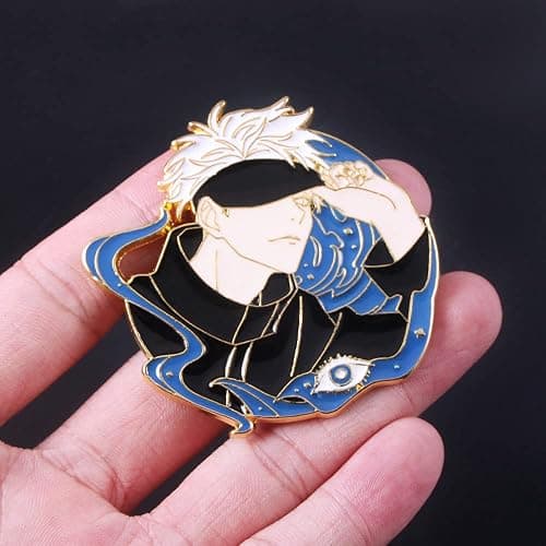 JJK Satoru Brooch Pins - Anime Figure Satoru Enamel Pins - Funny Gifts for Anime Lovers thumbnail 4