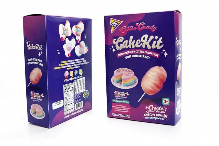 Cotton Candy Cake Kit (4oz.) - Lupy Lups! - 4 Flavors, 4 Colors and 1 Magical Topping. - Fluffy, Fun and Sweet Cotton Candy. thumbnail 2