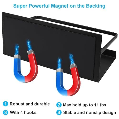 Magnetic Spice Rack for Refrigerator, 2 Pack Magnetic Shelf Spice Organizer for Spice Jars, Fridge Seasoning Organizer Spice Holder Magnet Shelves forKitchen Pantry Organization and Storage + 4 Hooks thumbnail 4