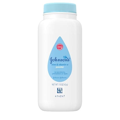 Johnson's Baby Cornstarch Baby Powder with Aloe and Vitamin E for Delicate Skin, Hypoallergenic, No Addded Parabens, and Dyes for Gentle Baby Skin Care, Baby Essentials, 1.5 oz - Image 1
