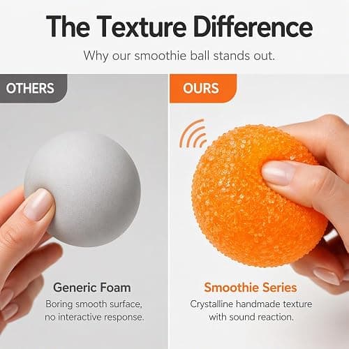 Crunchy Squishy Stress Ball, Ice Squishies Skin Fidget Sensory Squeeze Ball (Red) thumbnail 3