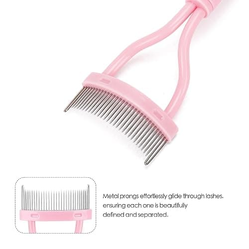 2 Pcs Eyelash Separator Tool Mascara Brushes Eyelash Comb Separator Definer Lash Comb for Combing, Separating Lashes - Light Pink thumbnail 3