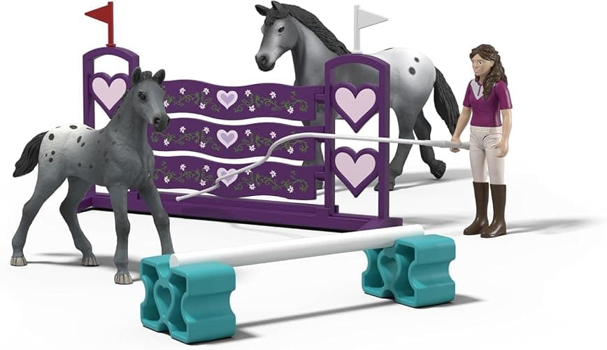 Schleich Horse Club - 15 PC Tournament Training Set with Poseable Lisa Figurine, 2 Horse Figures and Riding Accessories - Realistic Horses for Girls and Boys - Animal Figures for Kids Ages 5+ | 42776 thumbnail 3