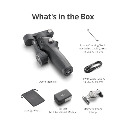 Osmo Mobile 8 Gimbal Stabilizer for Phone, Native Tracking with Audio & Lighting, 360° Pan Rotation, Built-in Extension Rod & Tripod, 10h Battery, Extension Rod, Robust 3-Axis Stabilization thumbnail 9