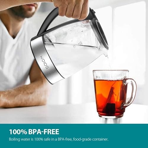 AZEUS Electric Kettle 1500W Tea Kettle, 1.8L Large Capacity with Auto Shut-Off and Boil-Dry Protection, BPA-Free thumbnail 2