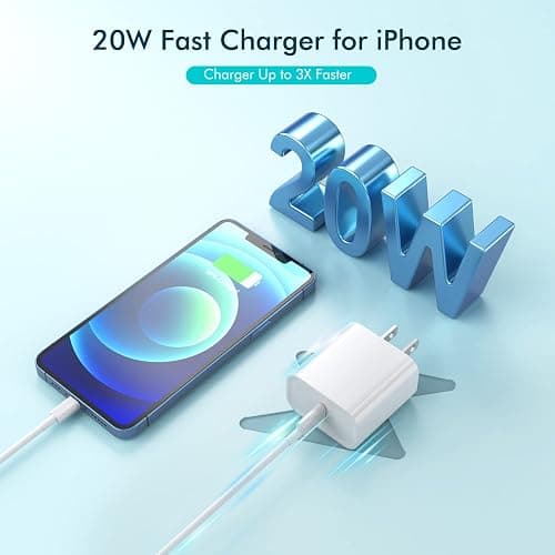 iPhone Fast Charger,10FT Extra Long Fast Charging USB C to Lightning Cable Cord with USB C iPhone Charger Block 20W PD Travel Plug for iPhone 14/Pro/Pro Max/Plus/13/12/11/Mini/Pro/XS/XR/SE 2022/8/iPad thumbnail 2