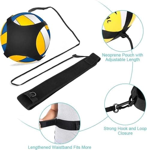 QOOWFEANIG Volleyball Spike Trainer Volleyball Training Equipment Aids Solo Volleyball Trainer Kit Adjustable Volleyball Training Assist Solo Serving Spiking Practice Rebounder for Beginners Pro thumbnail 4