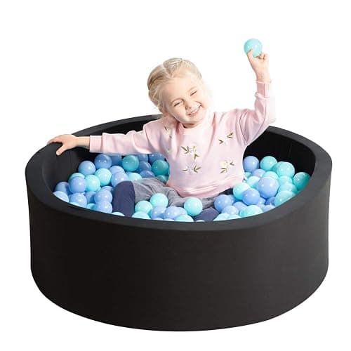 TRENDBOX Soft Foam Sponge Indoor Round Ball Pit Shipped from USA - Black thumbnail 7
