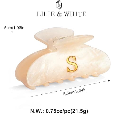 LILIE&WHITE Acrylic Letter Hair Clips For Women Stylish S Monogram Hair Claw Alphabet Hair Clip Fashion Glitter Claw Clips Elegant And Durable Hair Accessory Large Hair Clips S thumbnail 7