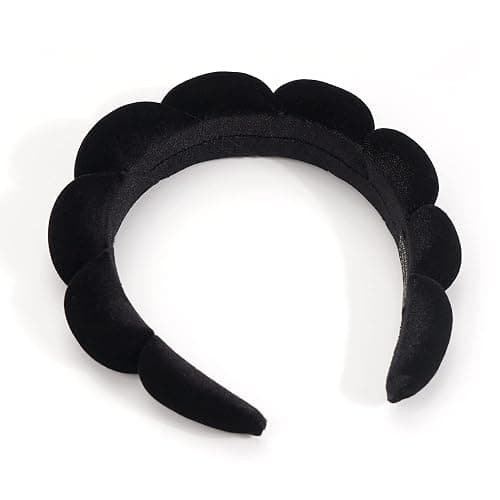 Ayesha Spa Headband for Women Sponge Headband for Washing Face Clouds Soft Hairband Makeup Headbands for Women Girls Shower Makeup Skincare (Black) thumbnail 5