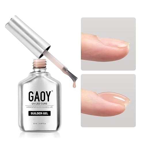 GAOY Builder Gel for Nails, 16ml Nail Strengthener in a Bottle, Nail Extension Hard Gel, Soak Off Long Lasting UV Light Cure, 1729 Nude Jelly, Base Coat Top Coat Needed - Image 1