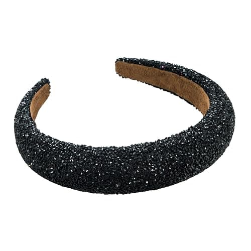 Serre-tête léger et polyvalent pour femme avec strass brillants incrustés - Noir - Image 1