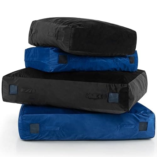 GYMAX Crash Pad for Kids Sensory, 4.75FTx4.75FT/4 FTx3 FT Sensory Crash Mat w/Washable Cover & Foam Blocks for Jump, Climb, Gymnastics, Sensory Therapy, Kids, Adults thumbnail 8
