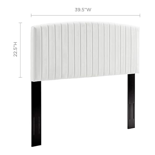 Modway Rebecca Performance Velvet Twin Headboard, White - White - Twin thumbnail 3