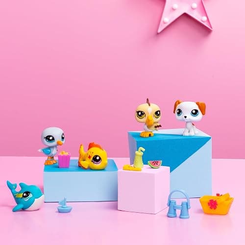 Littlest Pet Shop, Collector Set, Beach Besties Theme - Gen 7, Pets #61 to #65, Authentic LPS Bobble Head Figure, Collectible Imagination Toy Animal, Kidults, Girls, Boys, Kids, Tweens Ages 4+ thumbnail 6